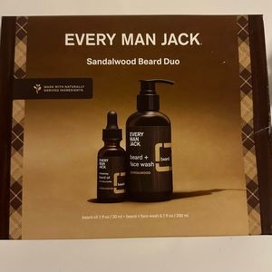 Every Man Jack Duo New 1 fl oz Beard Oil & 6.7 fl oz beard/face wash Qty Avail